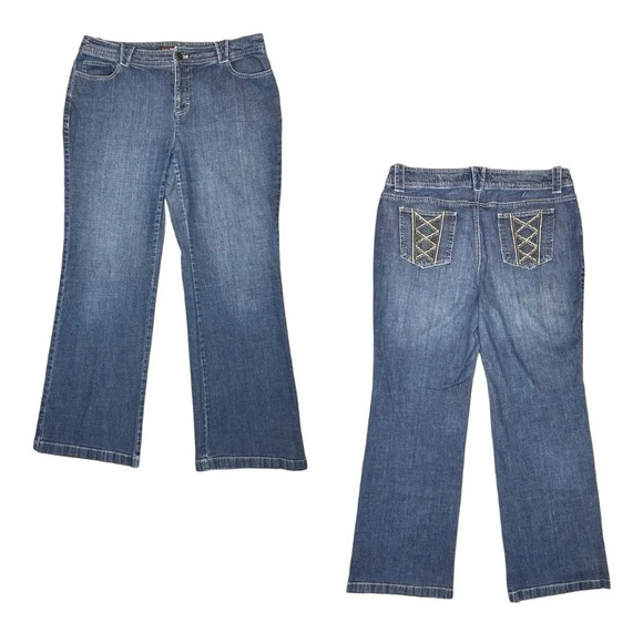 Bandolino Women’s Stretch Wide Leg Jeans Size 14 - Picture 1 of 12